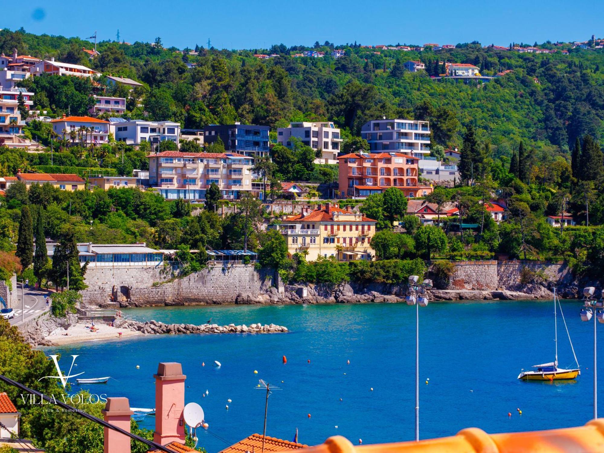 Villa Volos Apartment Karmen With Roof Terrace, Sea View, Free Private Parking Opatija Exterior foto